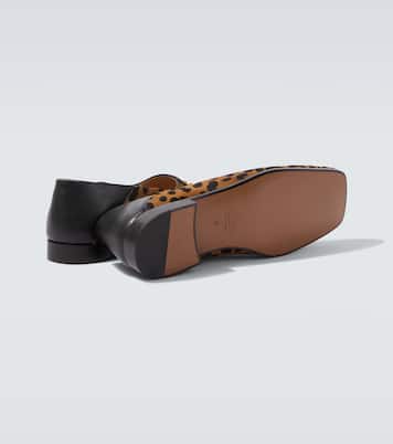 Babouche Fauve Éclat calf hair loafers | Valentino Garavani