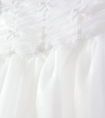 Baby bow-detail ruched tulle dress | Monnalisa
