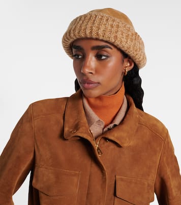 Mütze aus Veloursleder und Kaschmir | Loro Piana