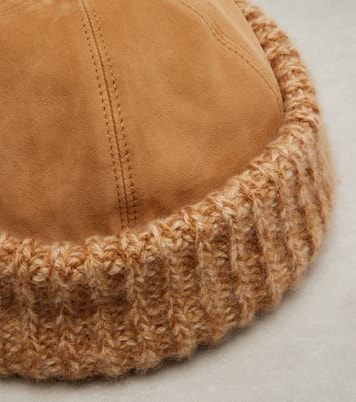 Mütze aus Veloursleder und Kaschmir | Loro Piana