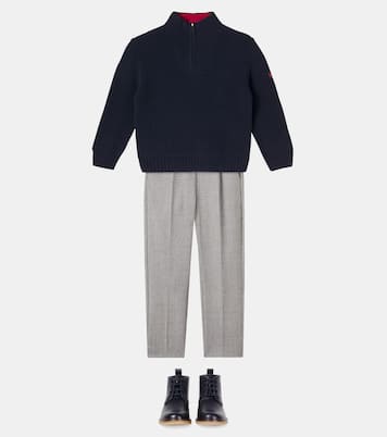 Jones checked wool flannel pants | Bonpoint