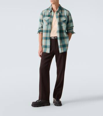 Chemise Shadow en cachemire à carreaux | God's True Cashmere