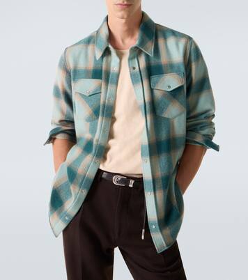 Chemise Shadow en cachemire à carreaux | God's True Cashmere