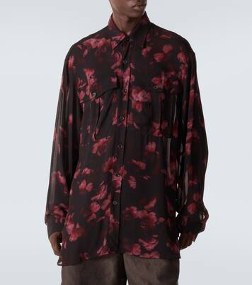 Camicia semitrasparente con stampa floreale | Dries Van Noten
