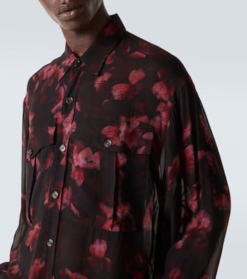Camicia semitrasparente con stampa floreale | Dries Van Noten