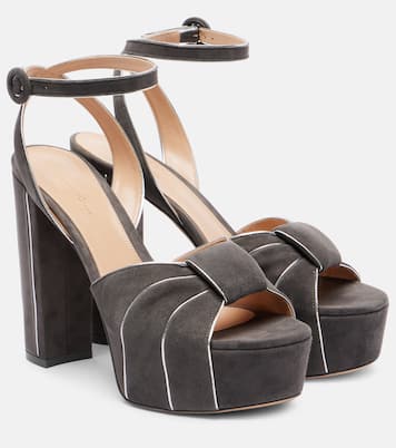 Plateausandalen 125 aus Veloursleder | Gianvito Rossi