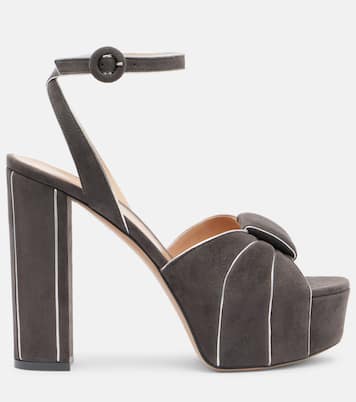 Plateausandalen 125 aus Veloursleder | Gianvito Rossi