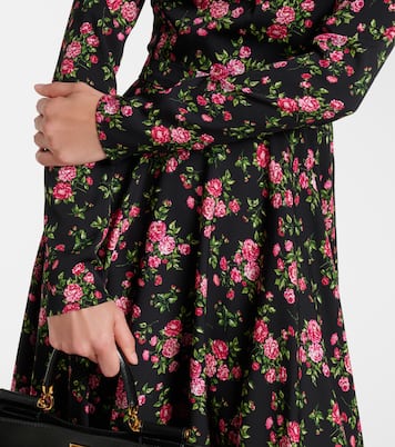 Robe midi en soie mélangée à fleurs | Dolce&Gabbana