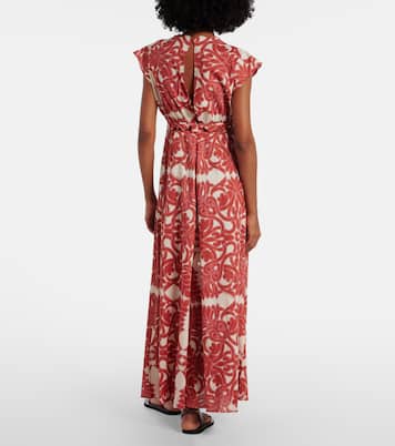 Robe longue Noreen imprimée en coton | Poupette St Barth