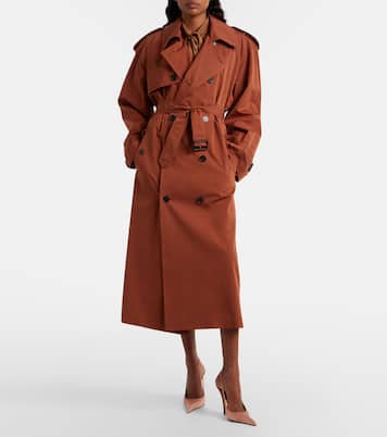 Oversize-Trenchcoat aus Baumwolle und Seide | Saint Laurent