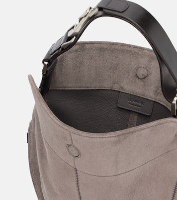 Borsa a spalla Quiver Clip Medium in suede | Lemaire