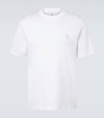 Printed cotton jersey T-shirt | Brunello Cucinelli
