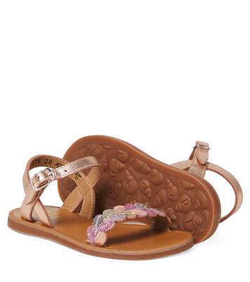 Sandali Plagette Ferns in pelle glitterata | Pom d'Api