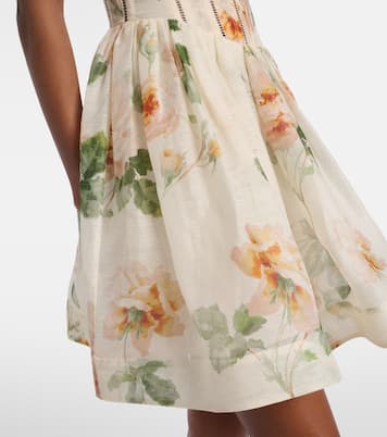 Carousel floral silk and linen bustier dress | Zimmermann