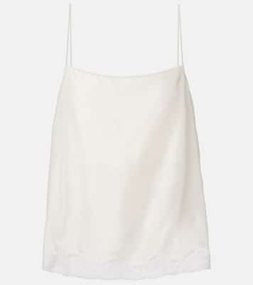 Playful Volumes lace-trimmed silk top | Dorothee Schumacher