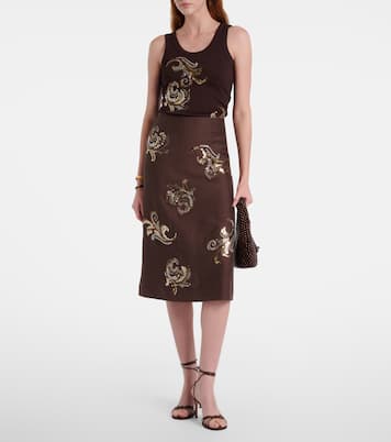 Ribbed-knit sequined tank top | Xu Zhi