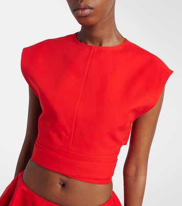 Top court en gabardine de coton | Alaïa