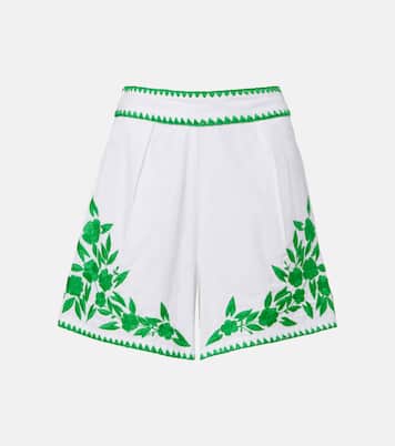 Shorts in cotone e lino con ricamo | Juliet Dunn