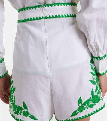 Shorts in cotone e lino con ricamo | Juliet Dunn