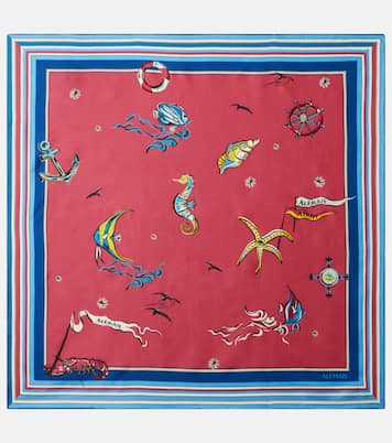 Printed silk twill scarf | Alémais