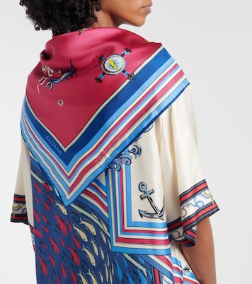 Printed silk twill scarf | Alémais