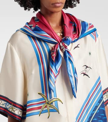 Printed silk twill scarf | Alémais