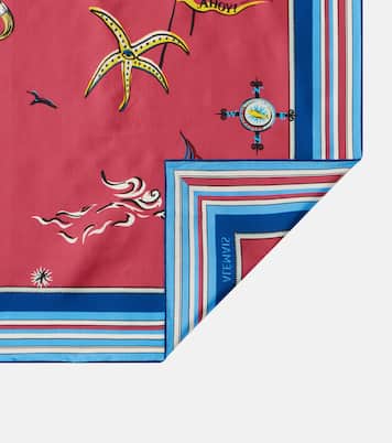 Printed silk twill scarf | Alémais