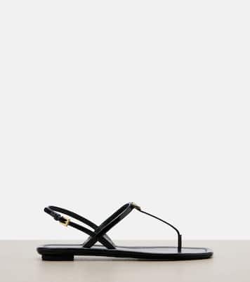Patent leather thong sandals | Prada
