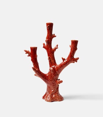 Candelabro Coral de loza | Bordallo Pinheiro