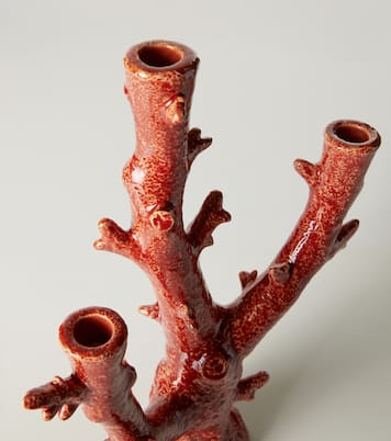 Candelabro Coral de loza | Bordallo Pinheiro