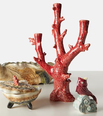 Candelabro Coral de loza | Bordallo Pinheiro