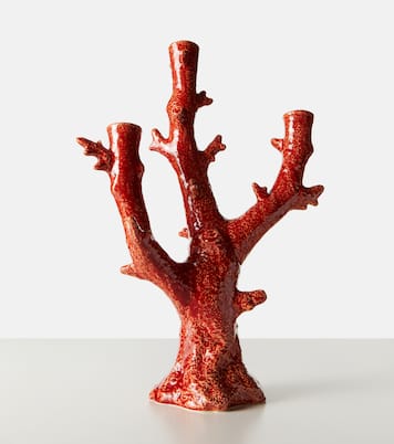 Candelabro Coral de loza | Bordallo Pinheiro