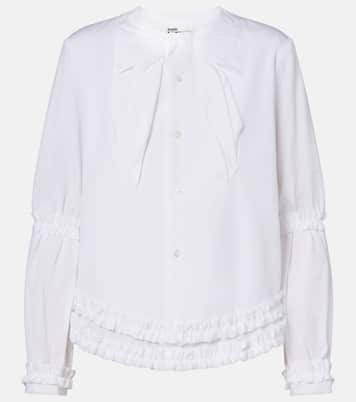 Bow-detail ruffled cotton poplin shirt | Noir Kei Ninomiya