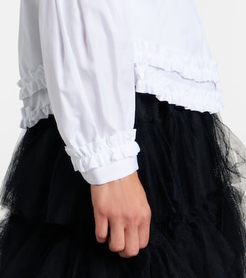 Bow-detail ruffled cotton poplin shirt | Noir Kei Ninomiya