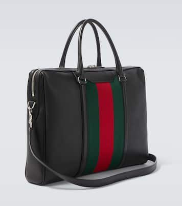 Aktentasche Web Stripe aus Leder | Gucci