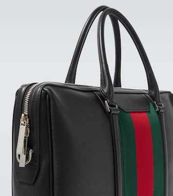 Aktentasche Web Stripe aus Leder | Gucci