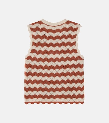 Aster pointelle cotton and linen-blend vest | Zimmermann Kids