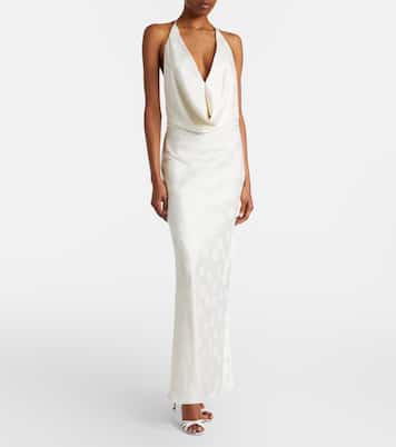 Bedrucktes Maxikleid aus Satin | Rotate