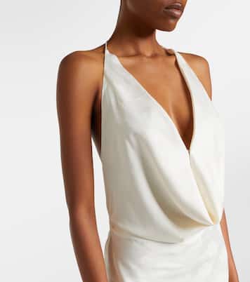 Bedrucktes Maxikleid aus Satin | Rotate