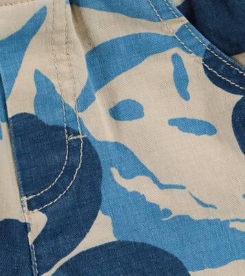 Baby floral cotton and linen Bermuda shorts | Il Gufo