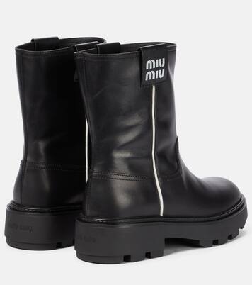 Ankle Boots aus Leder | Miu Miu