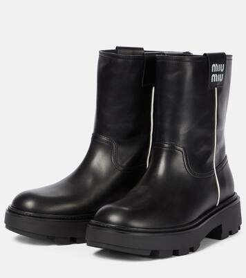 Ankle Boots aus Leder | Miu Miu