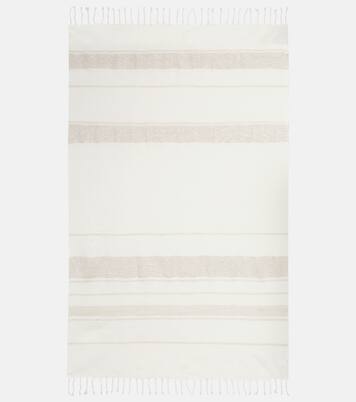 Striped linen-blend blanket | Brunello Cucinelli