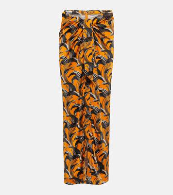 Tie-detail printed midi skirt | Rabanne