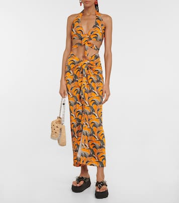 Tie-detail printed midi skirt | Rabanne