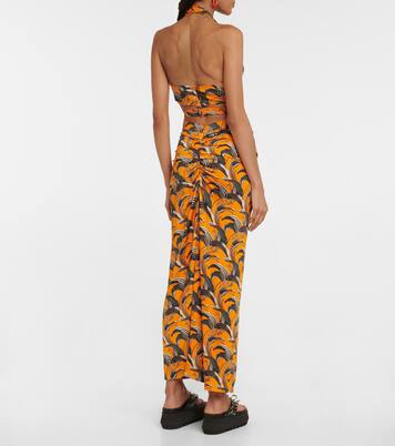 Tie-detail printed midi skirt | Rabanne