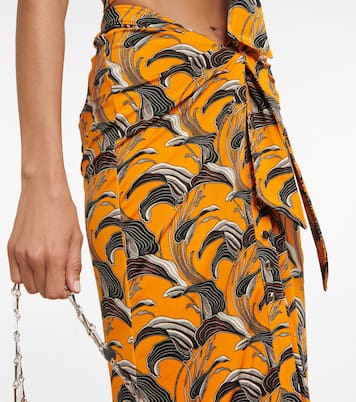 Tie-detail printed midi skirt | Rabanne