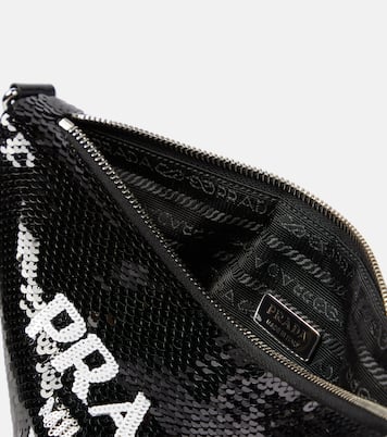 Borsa a spalla con paillettes | Prada