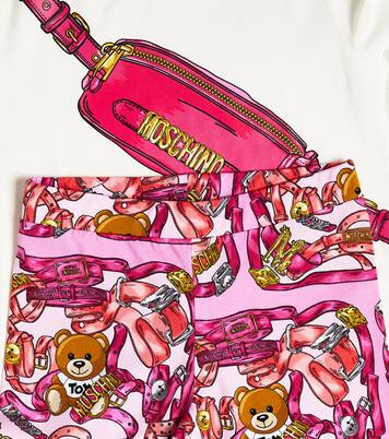 Printed cotton-blend top and leggings set | Moschino Kids