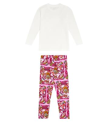 Printed cotton-blend top and leggings set | Moschino Kids
